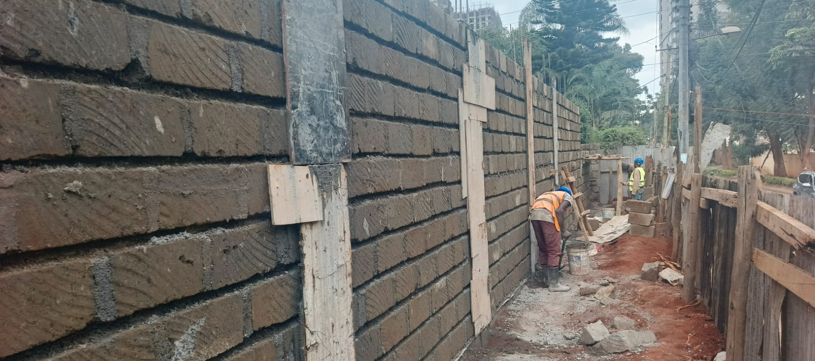 Parkland Boundary Wall Construction Progress